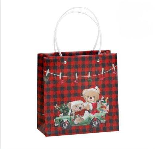 SACOLA NATAL PLASTICA 21,5 X10 X 22CM URSO
